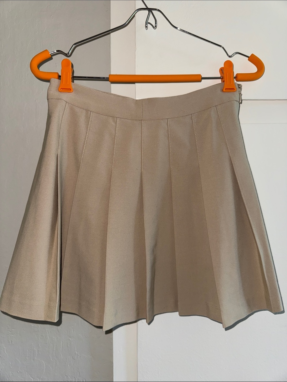 Sunday Best Pleated Mini Skirt in Beige